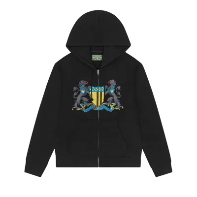 Pre-owned Denim Tears Panther Crest Zip Up Hoodie 'black' | Men's Size L