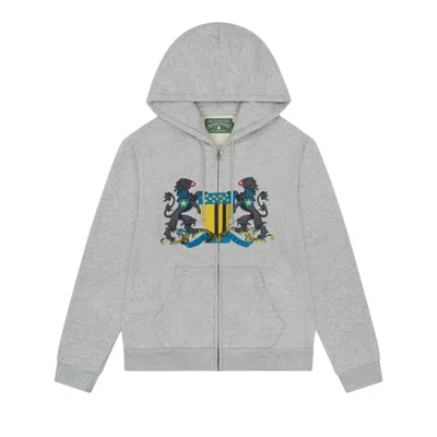 Pre-owned Denim Tears Panther Crest Zip Up Hoodie 'grey' | Men's Size L In Gray
