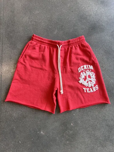 Pre-owned Denim Tears Peace University Shorts Red Size Large