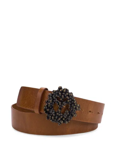 Denim Tears Peace Wreath Belt In Brown