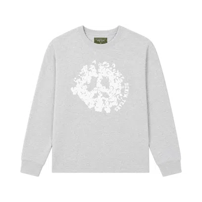 Pre-owned Denim Tears Peace Wreath Crewneck 'grey/white' | Men's Size Xl In Gray