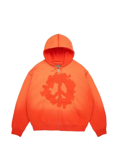 Denim Tears Peace Wreath Knockout Hoodie In Orange