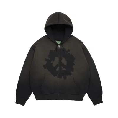 Pre-owned Denim Tears Peace Wreath Knockout Zip Hoodie 'black' | Men's Size S
