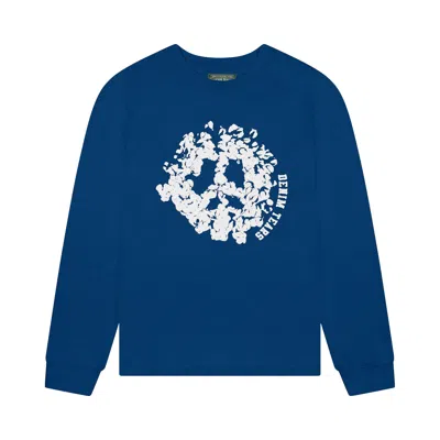 Pre-owned Denim Tears Peace Wreath Long-sleeve Tee 'navy' | Blue | Men's Size M