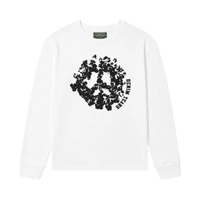 Pre-owned Denim Tears Peace Wreath Long-sleeve Tee 'white/black' | Men's Size L