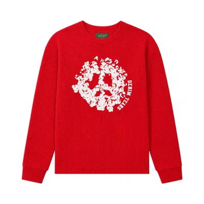 Pre-owned Denim Tears Peace Wreath Thermal 'red/white' | Men's Size L