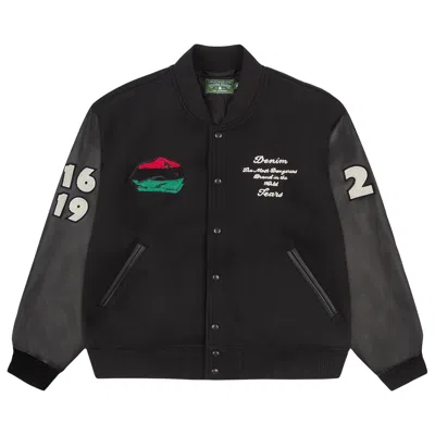 Pre-owned Denim Tears Peace Wreath Varsity Jacket 'black' | Men's Size L