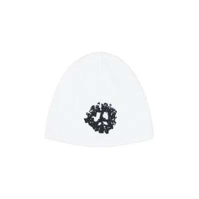 Pre-owned Denim Tears Peace Wreath Waffle Beanie 'white' | Men's Size Onesize