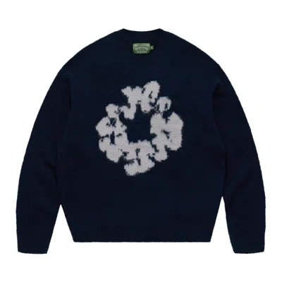 Pre-owned Denim Tears Pilled Cotton Wreath Sweater 'navy' | Blue | Men's Size M
