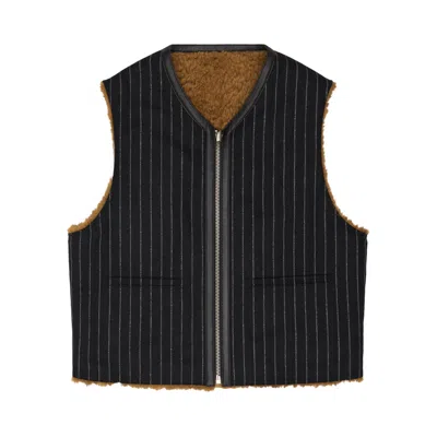 Pre-owned Denim Tears Pinstripe Shearling Vest 'multicolor' | Multi-color | Men's Size S