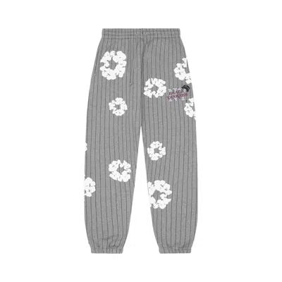 Pre-owned Denim Tears Pinstripe Wreath Sweatpants 'grey' | Men's Size L In Gray