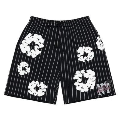 Pre-owned Denim Tears Pinstripe Wreath Sweatshorts 'black' | Men's Size Xxl