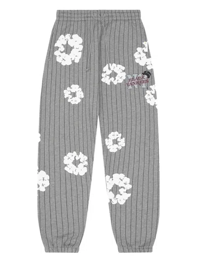 Denim Tears Pinstripe Wreath Track Pants In Gray