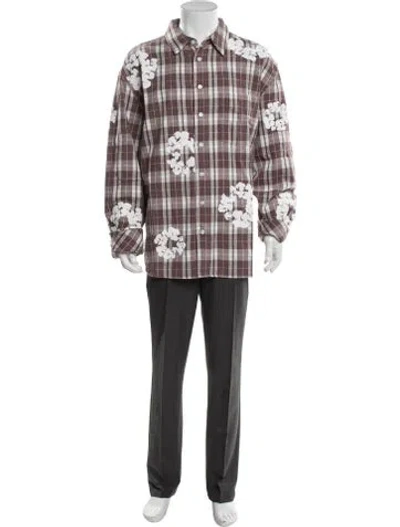 Pre-owned Denim Tears Plaid Cotton Wreath Flannel Plaid Print Shirt W/ Tags In Multi