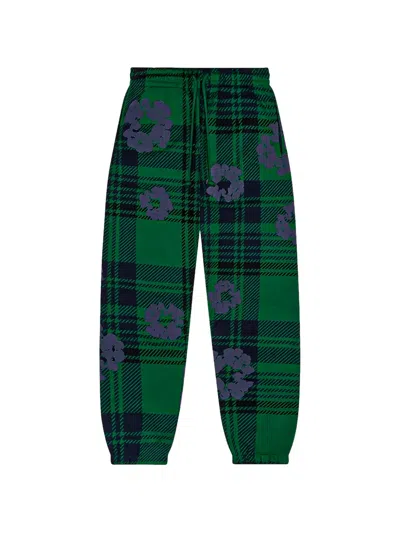 Denim Tears Plaid Wreath Sweatpants In Neutral