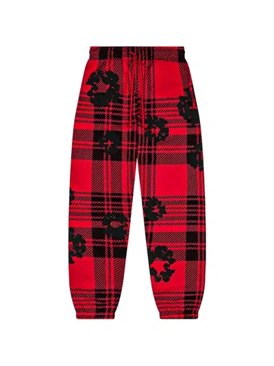 Denim Tears Plaid Wreath Sweatpants In Red