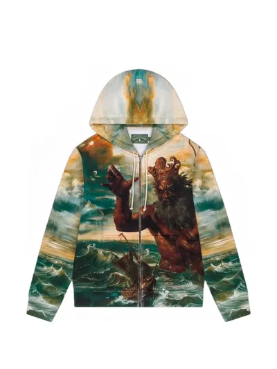 Denim Tears Poseidon's Revenge Zip-up Hoodie In Multi