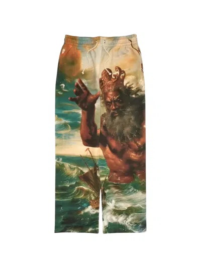 Denim Tears Printed Poseidon's Revenge Track Pants In Brown