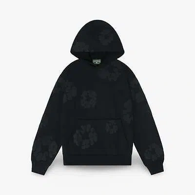 Pre-owned Denim Tears Pullover Hooded Sweatshirt 'the Cotton Wreath Monochrome' Black Ss24