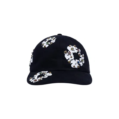Pre-owned Denim Tears Rhinestone Cotton Wreath Cap 'black' | Men's Size Onesize