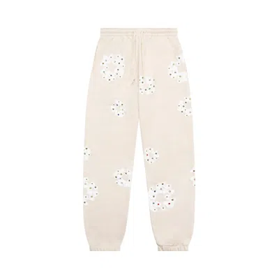 Pre-owned Denim Tears Rhinestone Cotton Wreath Sweatpants 'oatmeal' In Cream