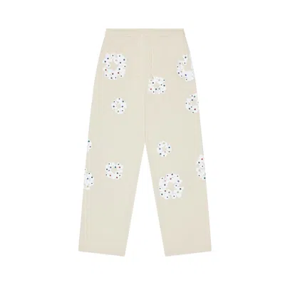 Pre-owned Denim Tears Rhinestone Cotton Wreath Sweatpants 'oatmeal' | Cream | Men's Size Xxl In White