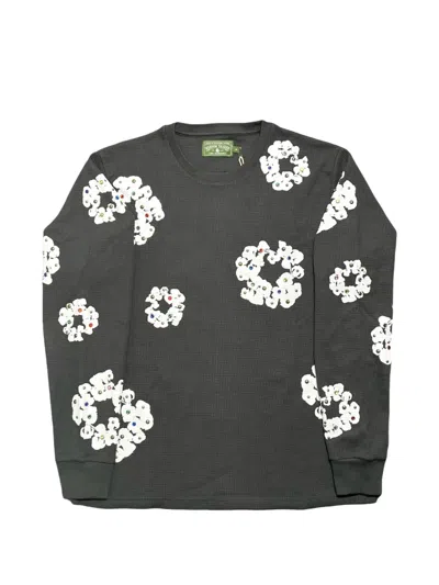 Denim Tears Rhinestone Wreath Thermal T-shirt In Green