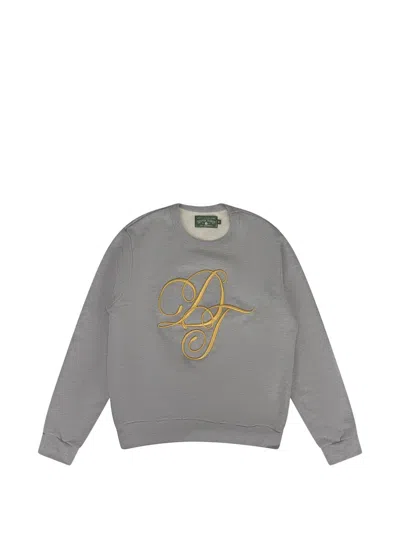 Denim Tears Script Crew-neck Sweater In Gray