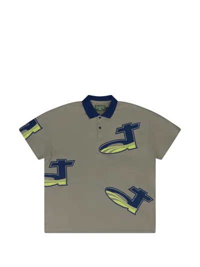 Denim Tears Short-sleeve Polo Shirt In Gray