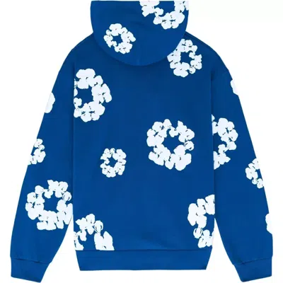 Pre-owned Denim Tears Size Xl  The Cotton Wreath Sweatshirt Royal Blue Hoodie Authentic ?