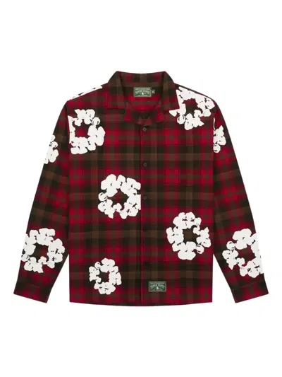 Denim Tears Stadium Wreath "red" Shirt In White