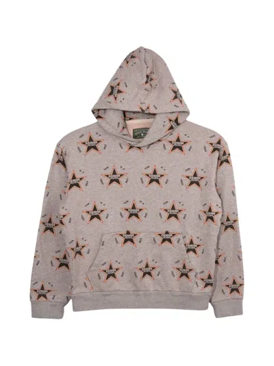 Denim Tears Star-print Hooded Hoodie In Gray