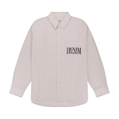 Pre-owned Denim Tears Striped Button Up Shirt 'tan' | Men's Size Xxl