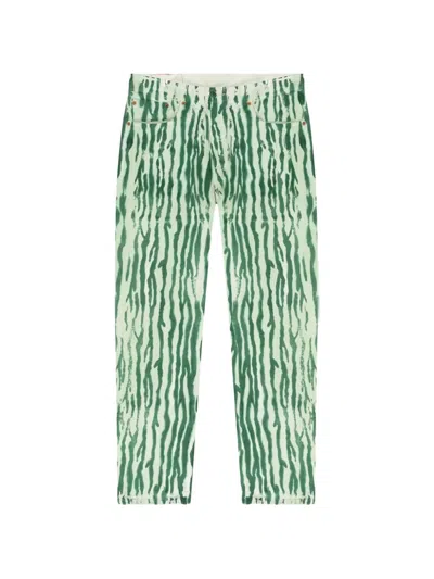Denim Tears Striped Jeans In Green