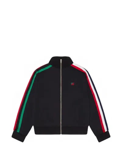 Denim Tears Stripe-detail Track Jacket In Black