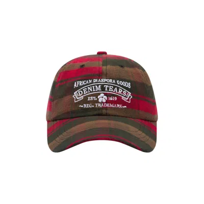 Pre-owned Denim Tears Tartan Adg Cap 'red Plaid' | Men's Size Onesize