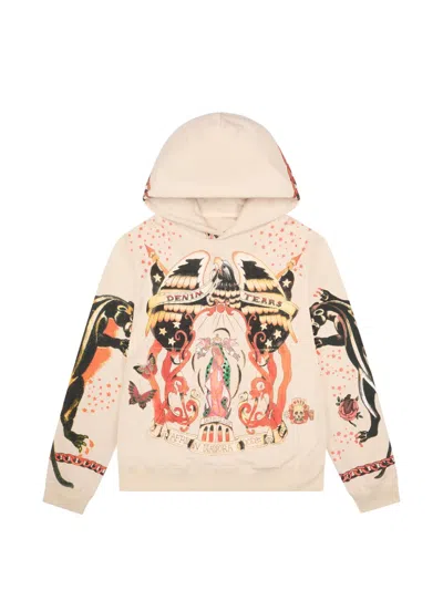 Denim Tears Tattoo Pullover Hoodie "cream" In Neutral