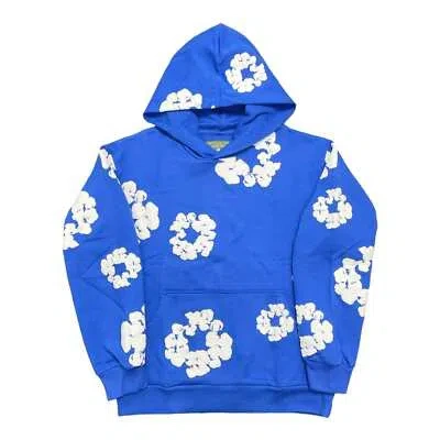 Pre-owned Denim Tears The Cotton Wreath Hooded Sweatshirt Royal Blue