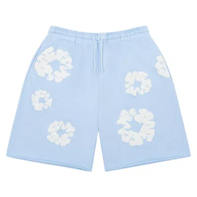 Pre-owned Denim Tears The Cotton Wreath Sweat Shorts 'powder Blue' | Men's Size S