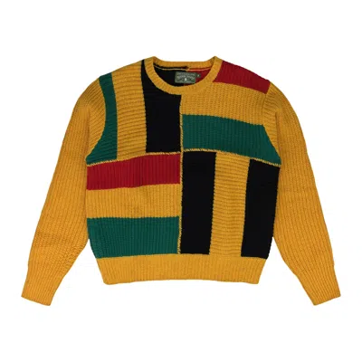 Pre-owned Denim Tears Trifecta Knit Sweater 'yellow' | Men's Size Xl