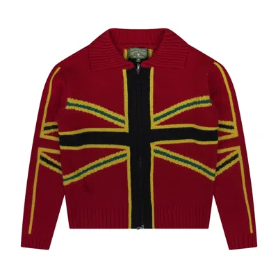 Pre-owned Denim Tears Union Jack Zip Sweater 'red' | Men's Size M