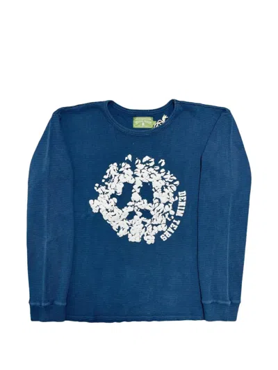 Denim Tears University-graphic Long-sleeves T-shirt In Blue