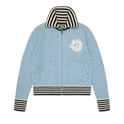 Pre-owned Denim Tears University Zip Up Sweater 'blue' | Men's Size Xl