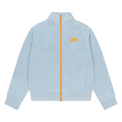 Pre-owned Denim Tears Velour Warmup Jacket 'light Blue' | Men's Size Xl