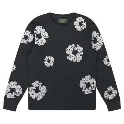 Pre-owned Denim Tears Vintage Rhinestone Cotton Wreath Thermal 'black' | Men's Size L