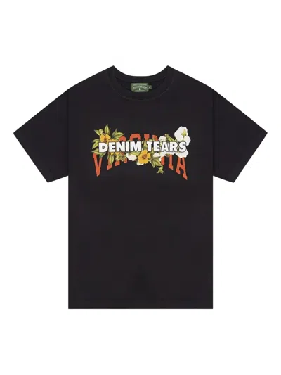 Denim Tears Virginia 1619 Floral T-shirt In Black