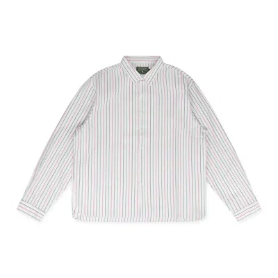 Denim Tears White Pinstripe Rbg Button-up Shirt In Multi
