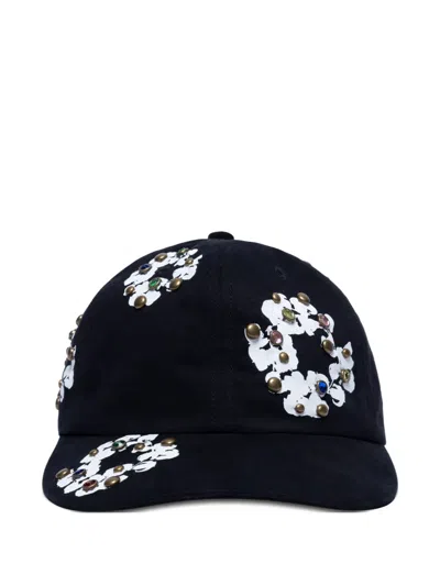 Denim Tears Wreath Cap In Black