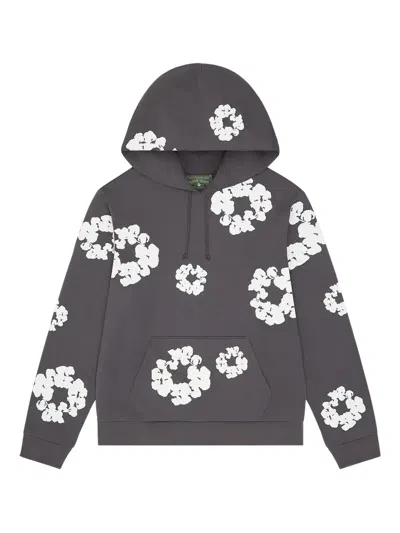 Denim Tears Wreath Cotton Hoodie In Gray