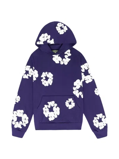 Denim Tears Wreath Hooded Sweater In Purple